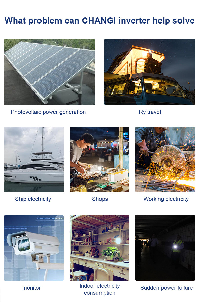 Color screen display high-power on-board inverter 12V 24V 48V 60V To 220V 8000W
