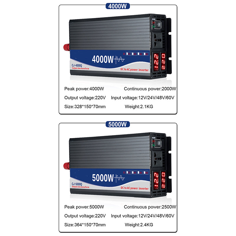 Color screen display high-power on-board inverter 12V 24V 48V 60V To 220V 8000W