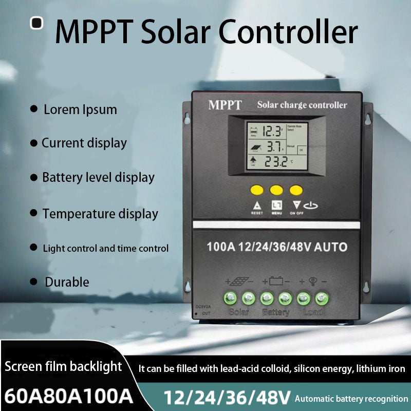 MPPT Solar Controller12V24V 36V 48V  Lithium lead-acid battery photovoltaic panel controller