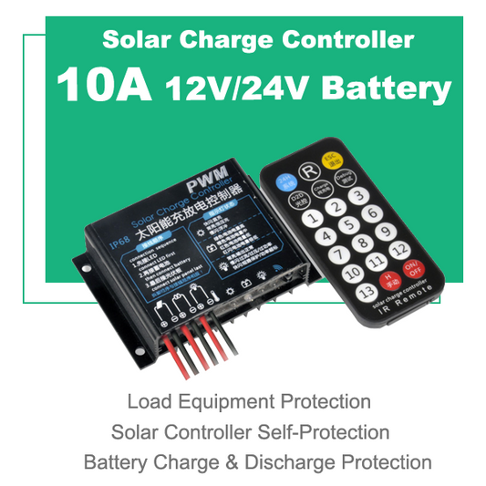 IR Remote Control Solar Controller Waterproof Street Light Controller 5A-20A 12V/24V self-identification